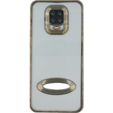 Plus Xiaomi Redmi Note 9s / Redmi Note 9 Pro ile Uyumlu Roma Lensli Lazer Slot Şeffaf Kılıf