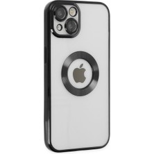 Plus iPhone 13 ile Uyumlu Roma Lensli Lazer Slot Şeffaf Kılıf