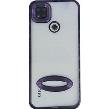 Plus Xiaomi Redmi 9c ile Uyumlu Roma Lensli Lazer Slot Şeffaf Kılıf