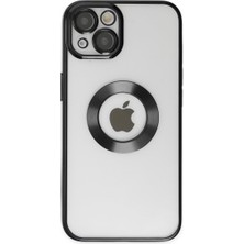 Plus iPhone 14 Plus ile Uyumlu Roma Lensli Lazer Slot Şeffaf Kılıf