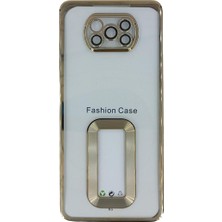 Plus Xiaomi Poco X3 / Poco X3 Pro ile Uyumlu Roma Lensli Lazer Slot Şeffaf Kılıf