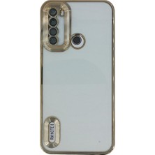 Plus Xiaomi Redmi Note 8 ile Uyumlu Roma Lensli Lazer Slot Şeffaf Kılıf