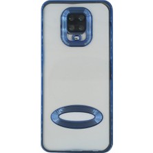 Plus Xiaomi Redmi Note 9s / Redmi Note 9 Pro ile Uyumlu Roma Lensli Lazer Slot Şeffaf Kılıf