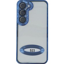 Plus Samsung S23 ile Uyumlu Roma Lensli Lazer Slot Şeffaf Kılıf