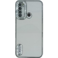 Plus Xiaomi Redmi Note 8 ile Uyumlu Roma Lensli Lazer Slot Şeffaf Kılıf