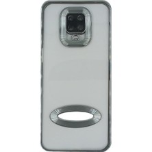 Plus Xiaomi Redmi Note 9s / Redmi Note 9 Pro ile Uyumlu Roma Lensli Lazer Slot Şeffaf Kılıf