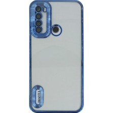 Plus Xiaomi Redmi Note 8 ile Uyumlu Roma Lensli Lazer Slot Şeffaf Kılıf