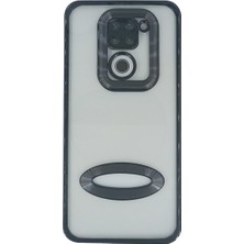Plus Xiaomi Redmi Note 9 ile Uyumlu Roma Lensli Lazer Slot Şeffaf Kılıf