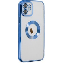 Plus iPhone 12 ile Uyumlu Roma Lensli Lazer Slot Şeffaf Kılıf