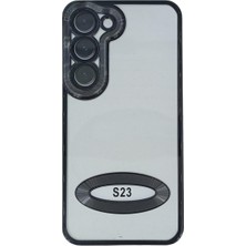 Plus Samsung S23 ile Uyumlu Roma Lensli Lazer Slot Şeffaf Kılıf