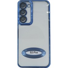 Plus Samsung S23 Plus ile Uyumlu Roma Lensli Lazer Slot Şeffaf Kılıf