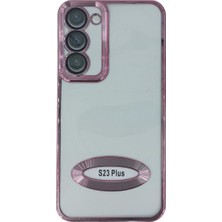 Plus Samsung S23 Plus ile Uyumlu Roma Lensli Lazer Slot Şeffaf Kılıf