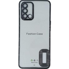 Plus Oppo A74 ile Uyumlu Roma Lensli Lazer Slot Şeffaf Kılıf