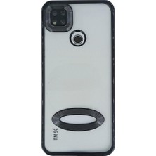 Plus Xiaomi Redmi 9c ile Uyumlu Roma Lensli Lazer Slot Şeffaf Kılıf