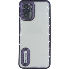 Plus Xiaomi Redmi Note 10 / Redmi Note 10S / Poco M5S ile Uyumlu Roma Lensli Lazer Slot Şeffaf Kılıf