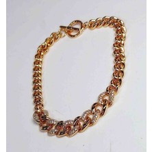 Xuping Jewelry Zirkon Taşlı  Klasik Zincir Kadın Çelik Bileklik