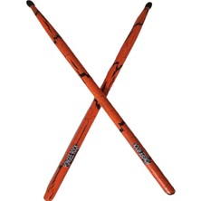 Pongee Rock 5A Davul Bageti Turuncu Çatlak Model El Yapımı Baget