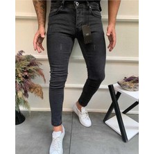 Yen Skinny Fit Likralı Antrasit Tırnaklı Erkek Pantolon