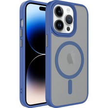 Smcase Apple iPhone 12 Pro Kılıf Flet Wireless Şarj Özellikli Mat Arka Yüzey Mavi