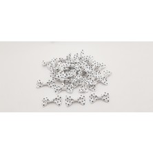 Be Beauty Beyaz Renk Siyah Puantiyeli 50 Adet Fiyonk Papyon (2,5 x 3,5 Cm)