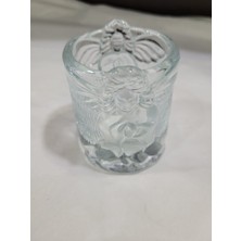 Es Dekor Anglo Canadien Mercantille Melekli Cam Mumluk 6,6cm Evergreen Collection Candleholder