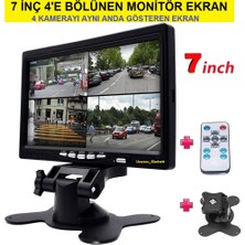 Kalite 7 Inç 4'e Bölünen Monitör Ekran (4 Kamerayı Aynı Anda Gösteren Ekran)