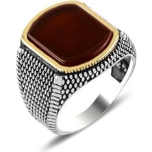 Argento Silver Akik Taşlı 925 Ayar Gümüş Erkek Yüzük