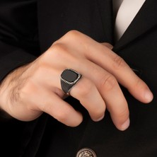 Argento Silver Oniks Taşlı 925 Ayar Gümüş Yüzük