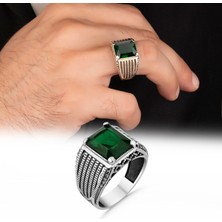 Argento Silver Mavi Zirkon Taşlı 925 Ayar Gümüş Yüzük