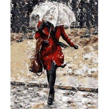 Ena Butik Canvas Beyaz Şemsiye Sayılarla Boyama Seti  Rulo 60 x 75 cm