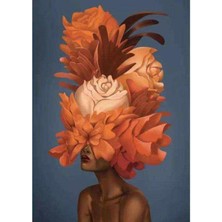 Ena Butik Canvas Çiçek Kadın 22 Sayılarla Boyama Seti  Rulo 70 x 90 cm
