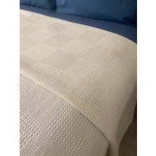 Zeren Home %100 Pamuklu Çift Kişilik Pike, Lastikli Çarşaf Takım 4 Parça