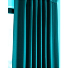Evdepo Home Taç Petrol Mavisi Karartma Blackout Fon Perde, 1/3 Sık Pile, Tek Kanat, 70 x 270 cm
