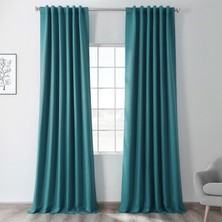 Evdepo Home Taç Petrol Karartma Blackout Fon Perde, 1/2,5 Normal Pile, Tek Kanat, 50 x 260 cm