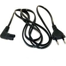 Aogo 1.5 Metre L Uçlu Teyp Fişi C7 Power Güç Kablosu 1.5m 2x0.75 Enerji Kablosu 2 Pinli Power Cord