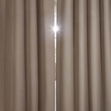 Evdepo Home Taç Sütlü Kahve Karartma Blackout Fon Perde, 1/2 Seyrek Pile, Tek Kanat, 80 x 240 cm