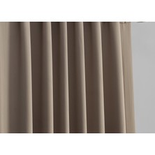 Evdepo Home Taç Sütlü Kahve Karartma Blackout Fon Perde, 1/2 Seyrek Pile, Tek Kanat, 80 x 240 cm
