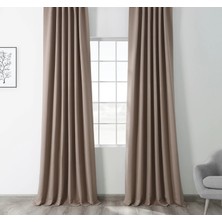 Evdepo Home Taç Sütlü Kahve Karartma Blackout Fon Perde, 1/3 Sık Pile, Tek Kanat, 50 x 240 cm