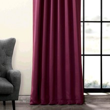 Evdepo Home Taç Mürdüm Karartma Blackout Fon Perde, 1/2,5 Normal Pile, Tek Kanat, 100 x 240 cm