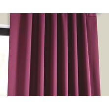 Evdepo Home Taç Mürdüm Karartma Blackout Fon Perde, 1/2,5 Normal Pile, Tek Kanat, 100 x 240 cm