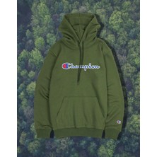 Bpm Champion Regular Kapüşonlu Sweatshirt Haki