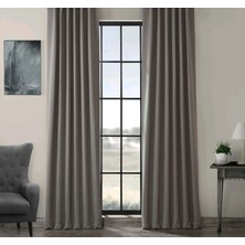 Evdepo Home Taç Gri Karartma Blackout Fon Perde, 1/2 Seyrek Pile, Tek Kanat, 50 x 250 cm