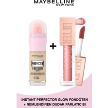 Maybelline New York Instant Perfector Glow Fondöten- 01 Light + Lifter Gloss Dudak Parlatıcısı - 003 Moon Seti