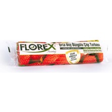 Florex 40 Litre Büzgülü Çilek Kokulu Çöp Torbası Poşeti  55 x 60 cm  10 Adetlik 5 Rulo