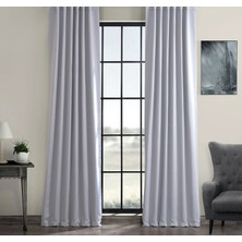 Evdepo Home Taç Açık Gri Karartma Blackout Fon Perde, 1/3 Sık Pile, Tek Kanat, 50 x 260 cm