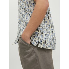Jack & Jones Normal Mavi Erkek Gömlek 12234367_JPRBLULANDON Print Resort