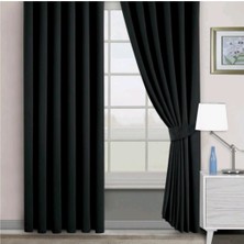 Taç Siyah Karartma Blackout Fon Perde, 1/3 Sık Pile, Tek Kanat, 60 x 260 cm