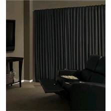 Taç Siyah Karartma Blackout Fon Perde, 1/3 Sık Pile, Tek Kanat, 60 x 260 cm