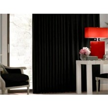 Taç Siyah Karartma Blackout Fon Perde, 1/3 Sık Pile, Tek Kanat, 60 x 260 cm