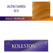 Wella Koleston Krem Saç Boyası Altın Sarısı 9/3 Kalıcı Etki ile 60 gr Tüp Boya